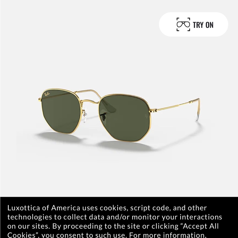Ray ban hexagonal sunglasses. Gold with green. Super stylish